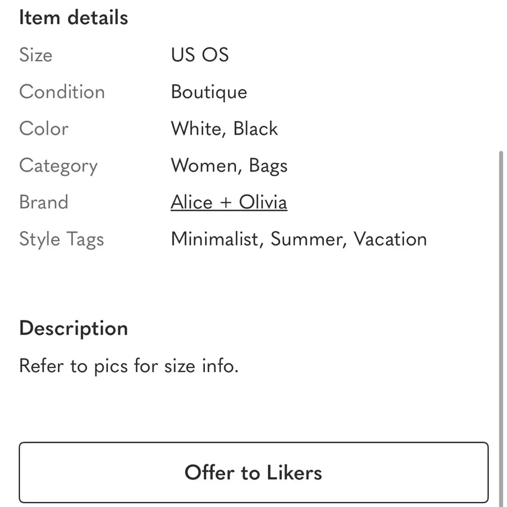 Alice + Olivia Positano Black White Striped Women's Duffle Bag - Picture 11 of 11